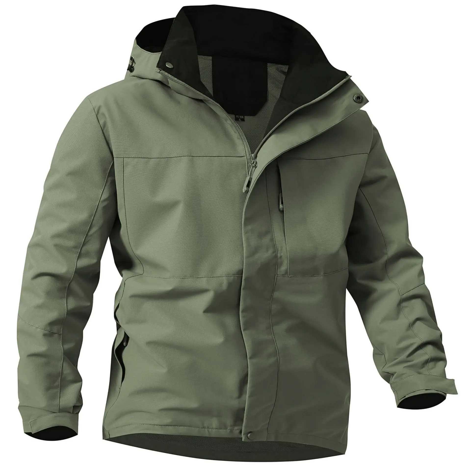 New Outdoor Jacket Men Windproof Coats Waterproof Hooded Jackets Multifunctional Hiking Suit Cycling Tactical Outwear JacketXJ240820