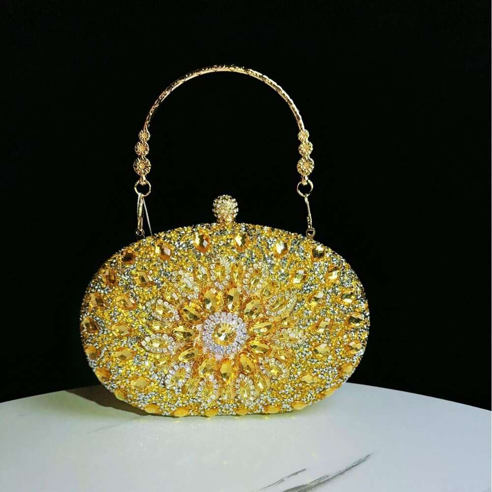 2025S Fashion Designer New Water Suower Full Dia Goose Egg Small Handheld Diagonal Cross Women S Dress Qipao Banquet Bag