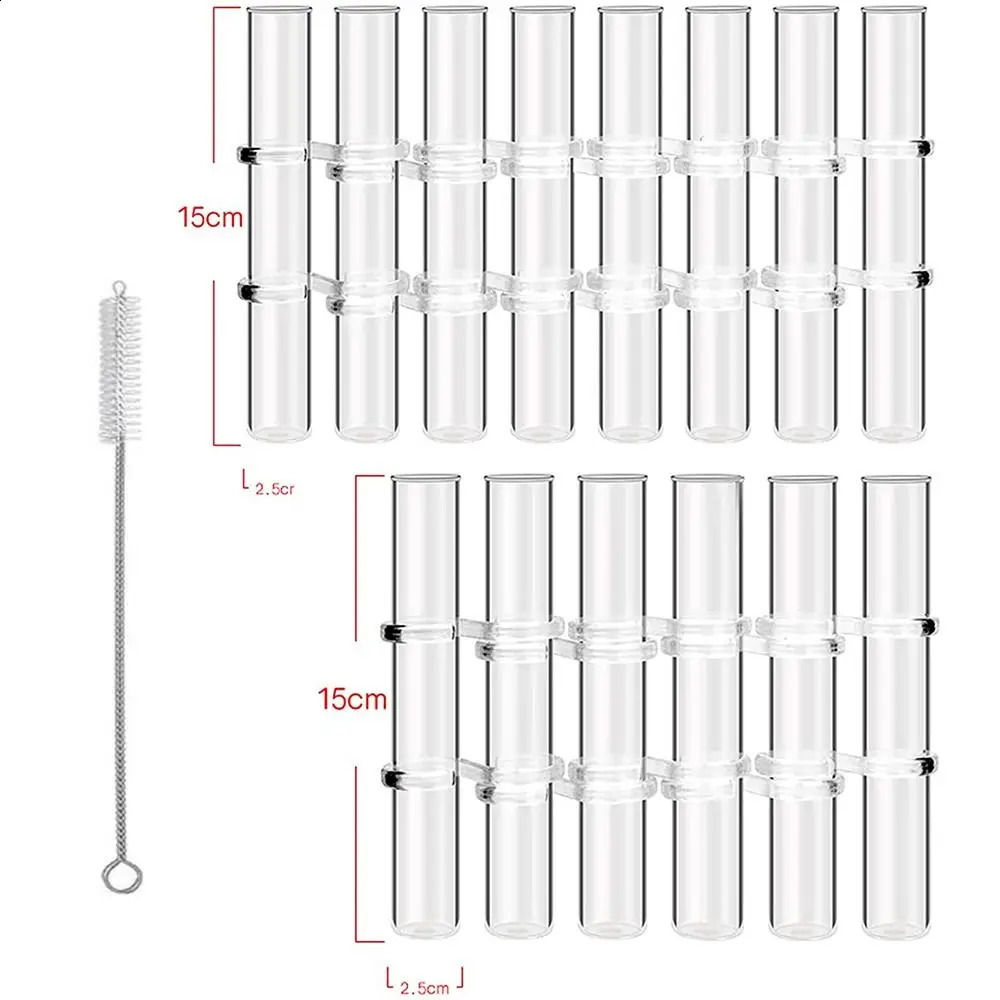 6/8Pcs Hinged Flower Vase Clear Glass Test Tube Hanging Flower Holder for Home Decor 240820