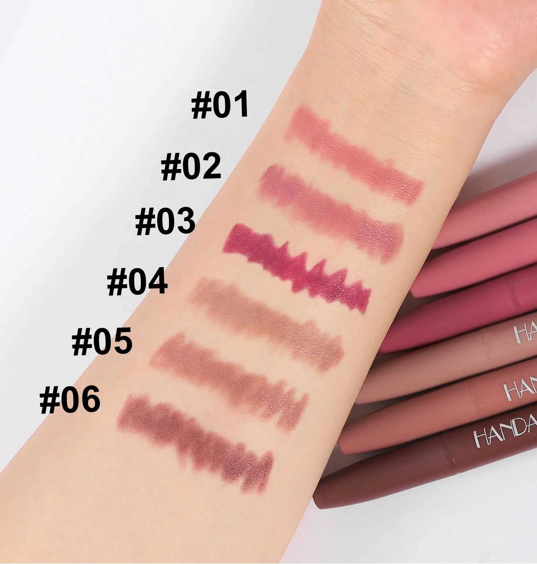 HANDAIYAN Matte 6 Colors Sexy Red Lip Liner Pen Lip Outline Contouring Waterproof Moisturising Lipstick Pencil Makeup CosmeticsXJ241209