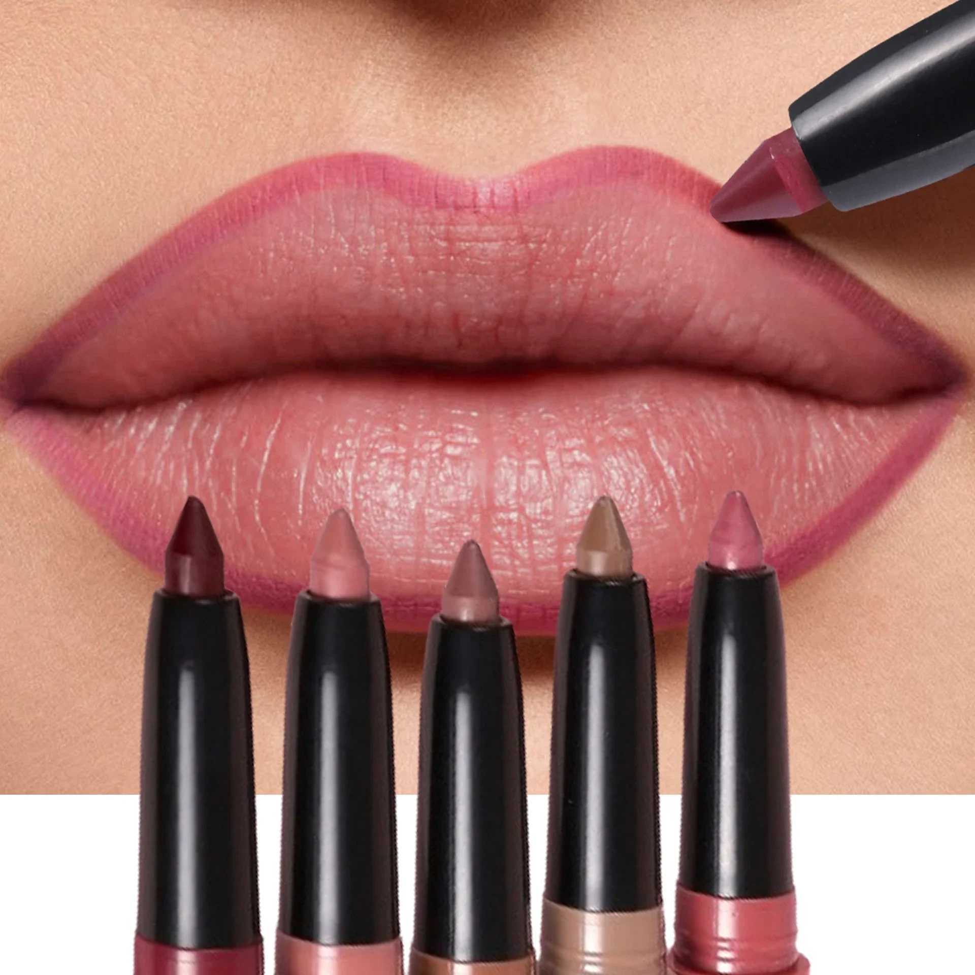 Matte Brown Lip Liner Crayon Contouring High Pigmented Lip Liner Pencil Long-lasting Waterproof Lip Shape Stick Makeup ToolXJ241209