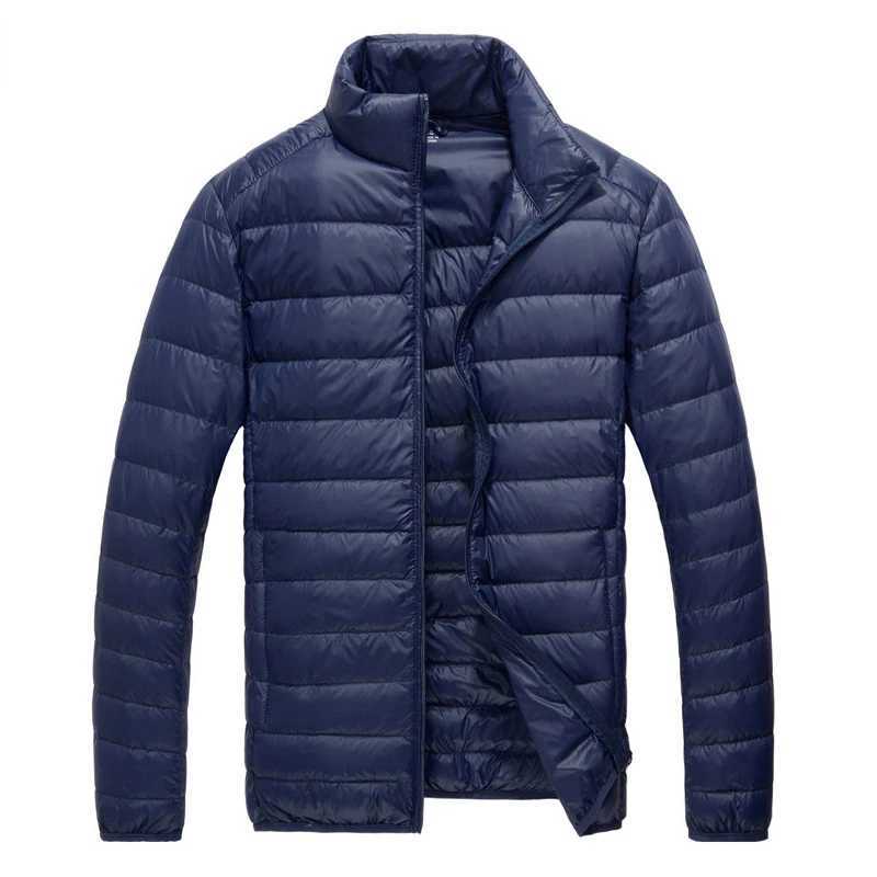 Puffer jacket Mens Down Jacket Fashion Super Light White Duck Down Jacket Stand Collar Solid Color Simple Autumn and Winter Coat Mens Jacket M240821
