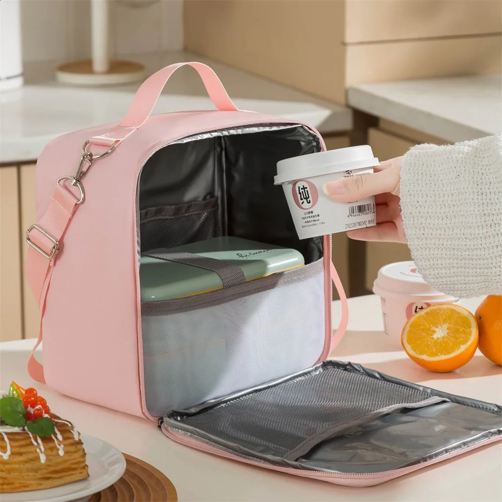 One-shoulder Bento Bag Student Lunch Box Bag Lunch Bag Office Worker Carrying Lunch Bag Thermal Insulation Bag 240821