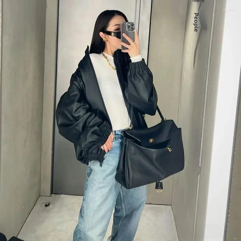 Totes Gold Black Premium Genuine Leather Rodeobag Single Shoulder Slant Cross Commuting Kiley Women's Bag Lock Buckle Underarm 4