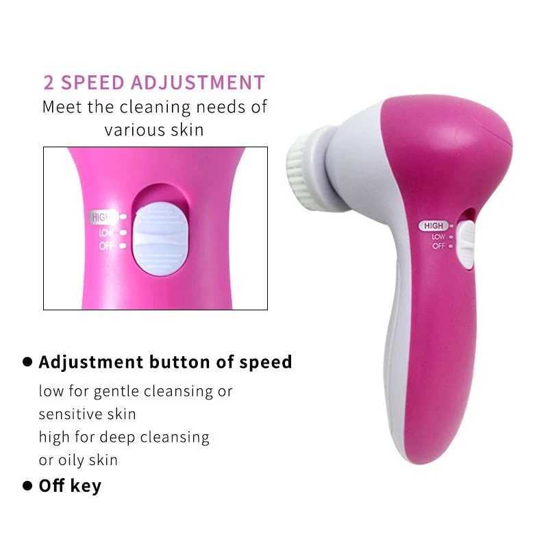 Electric Facial Cleaner 5 IN 1 Face Cleansing Brush Wash Machine Spa Skin Care Massager Blackhead Cleaning Facial Cleanser Tools Y240821