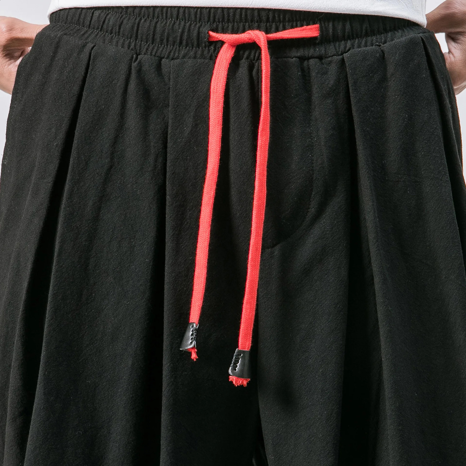 Men Loose Harem Pants Chinese Linen Overweight Sweatpants High Quality Casual Oversize Trousers Male 240820