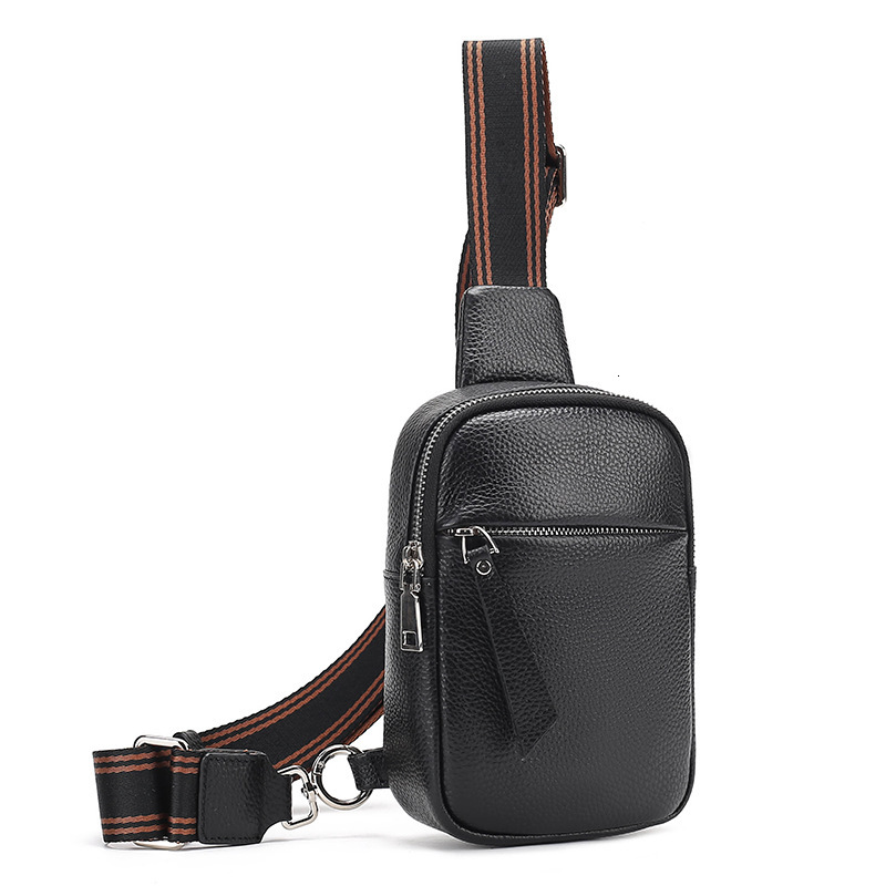 Genuine leather new small chest men and versatile top layer cowhide crossbody for women's bag