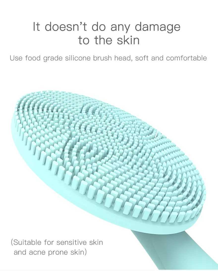Silicone Electric Face Cleansing Brush With 5 Adjustable Speeds Vibrating for Deep Pore Cleaning Gentle Exfoliating Massaging Y240821