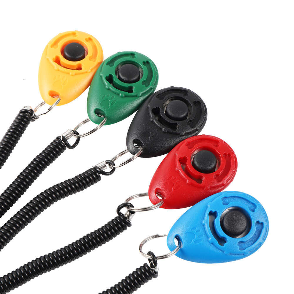 Training Clicker Pet Cat Plastic New Dogs Click Trainer Aid Tools Adjustable Wrist Strap Sound Key Chain Dog Supplies