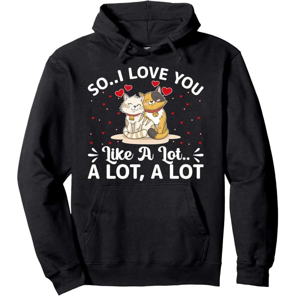 Hoodie for Mens Womens I Love You Are My Valentine Valentin's Day Cats Fun Pullover Hoodie Graphic Hoodies sweatshirt Pullover Long Sleeve