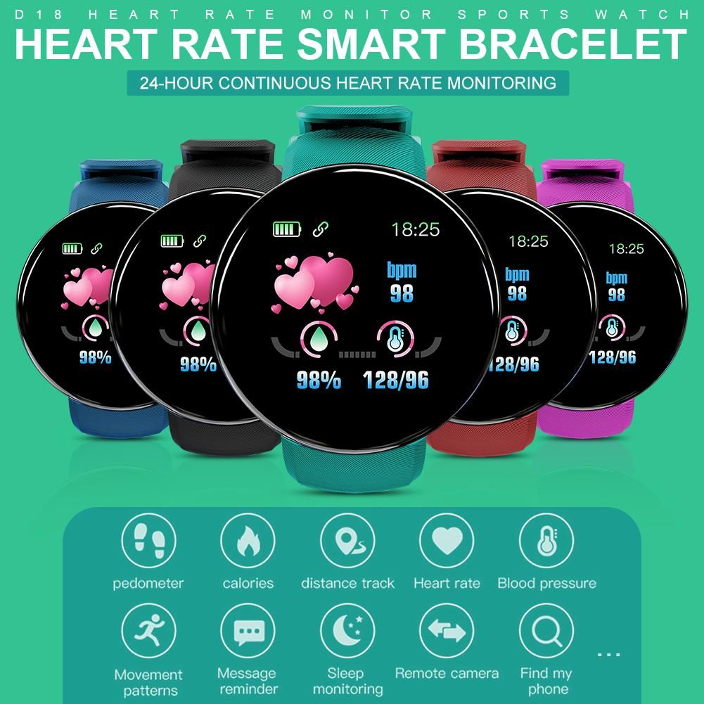 Men Women Smart Bluetooth Fiess Tracker With Blood Pressure Monitor Sports Watch free shipping