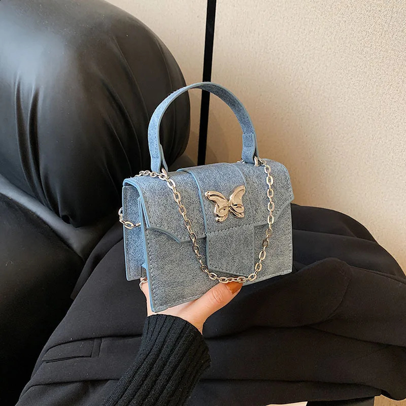 Fashion Ladies Crossbody Bag French Chain Girl Small Square Retro Casual Womens Metallic Decoration PU 240821