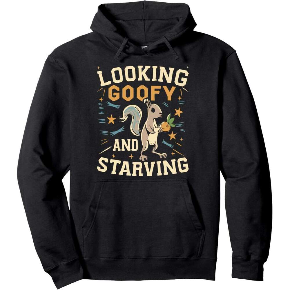 Hoodie for Mens Womens Funny Squirrel Looking Goofy Starving Humorous Dirty Joke Pullover Hoodie Hoodies Sweatshirt pullover jacket Long sleeve