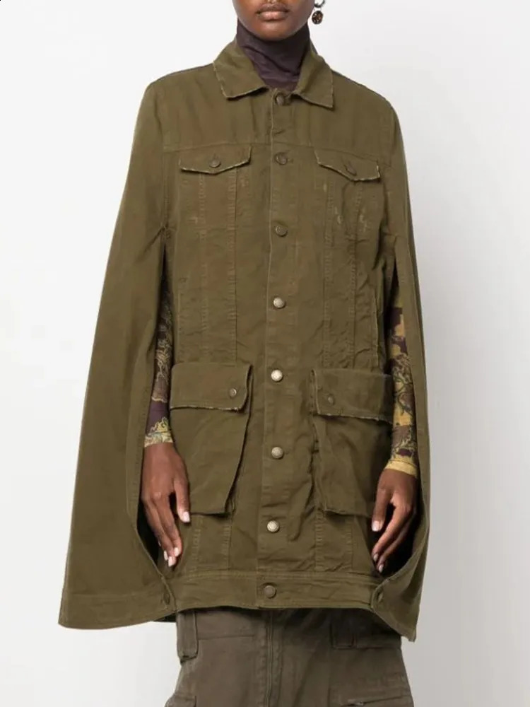 TWOTYLE Denim Casual Jackets For Womn Lapel Long Sleeve Patchwork Single Breasted Vintage Jacket Female Fashion Clothing 240820