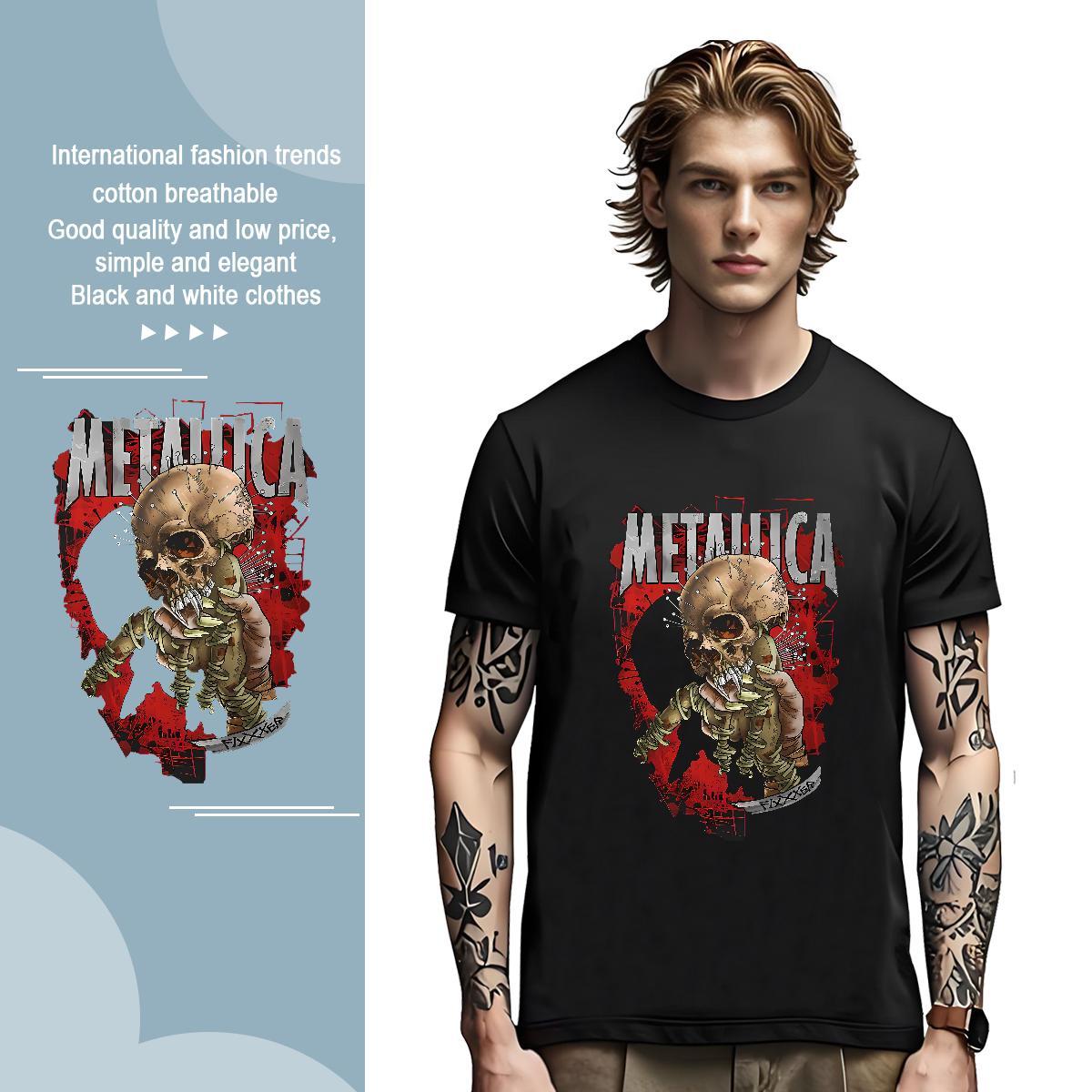 New Arrival scary Men Tees 230g Pure Cotton T Shirt For Man Oversized 4XL Street Wear Breathable Crew Neck Comfortable Tops
