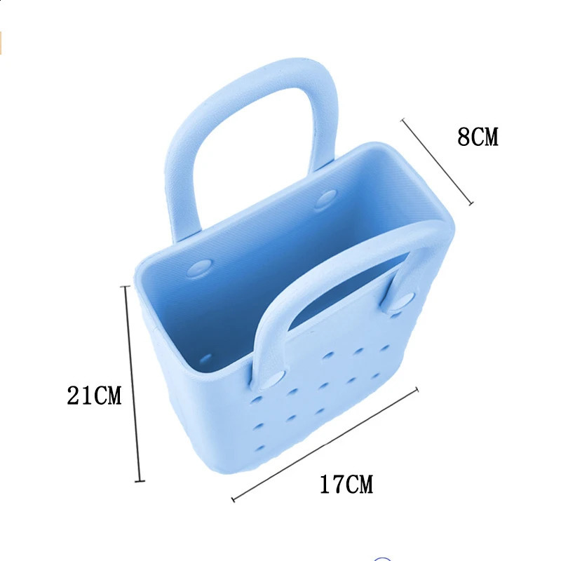 Lawaia beach handbag hole and drainage 1 piece DIY cute jelly small square bag childrens EVA waterproof decorative bag 240820