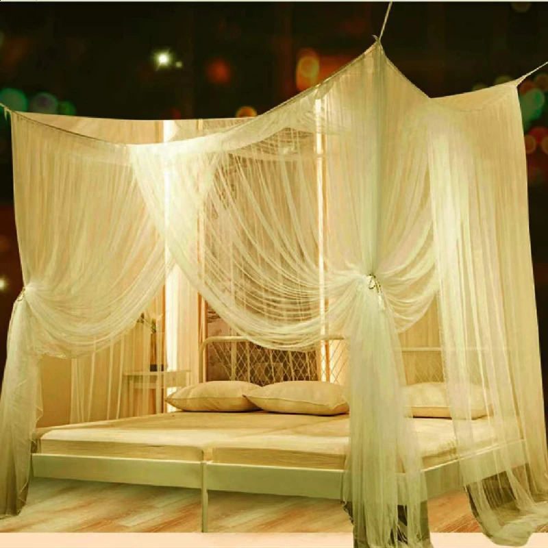 Mosquito Net White for Double Four Corner Bed Post Canopy Full Queen King Size Bedding Curtains 240820