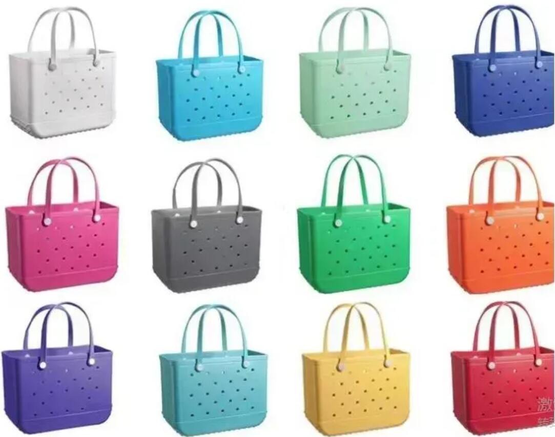 DHL Storage Beach Bags Waterproof Bag Solid Punched Organizer Basket Summer Handbags Large Women's Stock Gifts