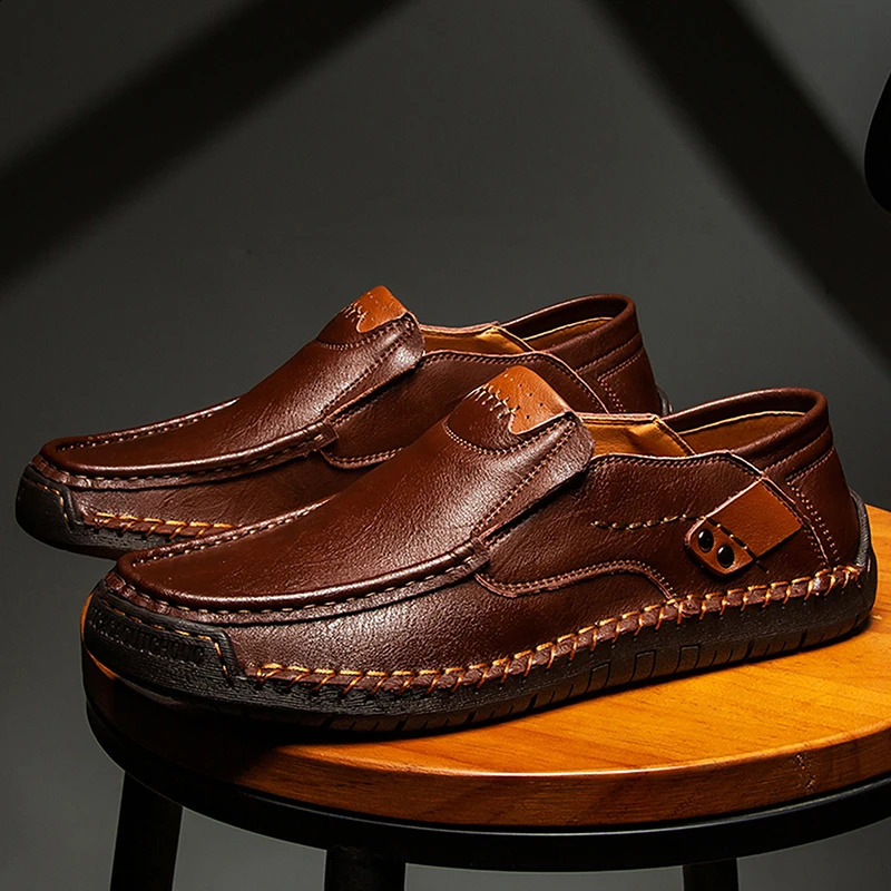 Mens casual shoes split leather mens casual shoes smooth sports shoes sizes 39-48 mens spring shoes 240821