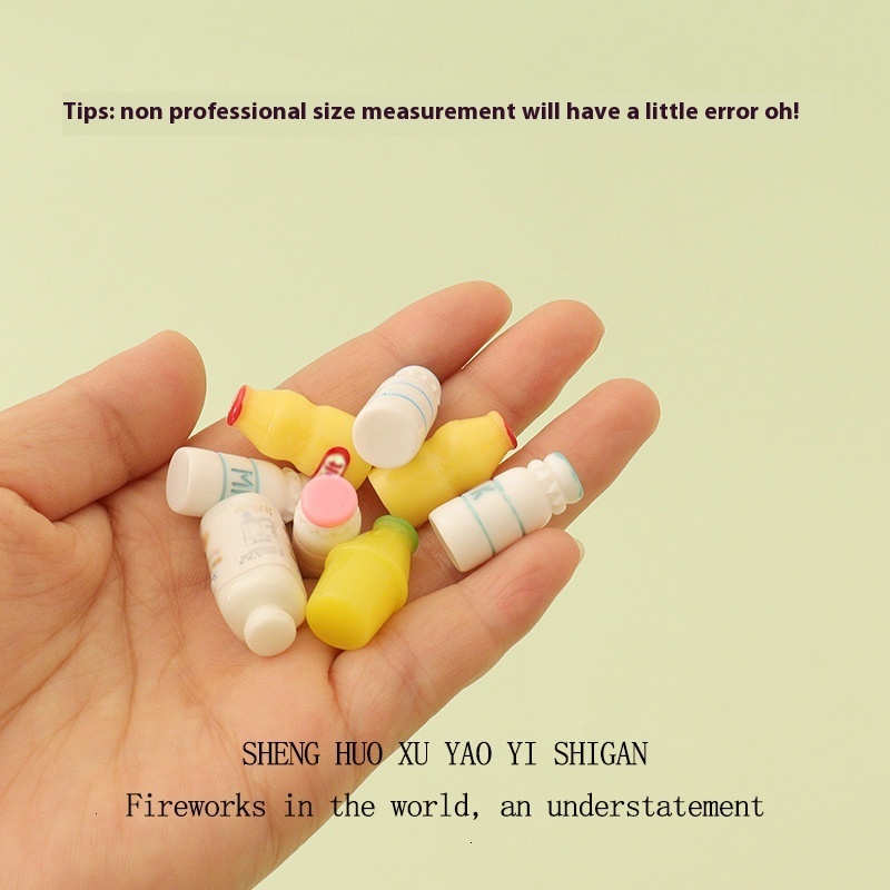 Miniature simulation beverage frame, mini milk bottle, micro landscape, baby house decoration technology, ornaments, accessories