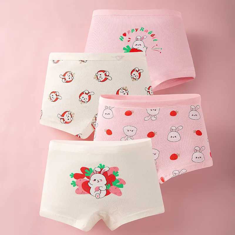 Girls Panties 4pcs/lot Briefs for Kids Cartoon Teenage Underwear for Girls Cotton Children Shorts Young Girl Thong 1-14years Y240821
