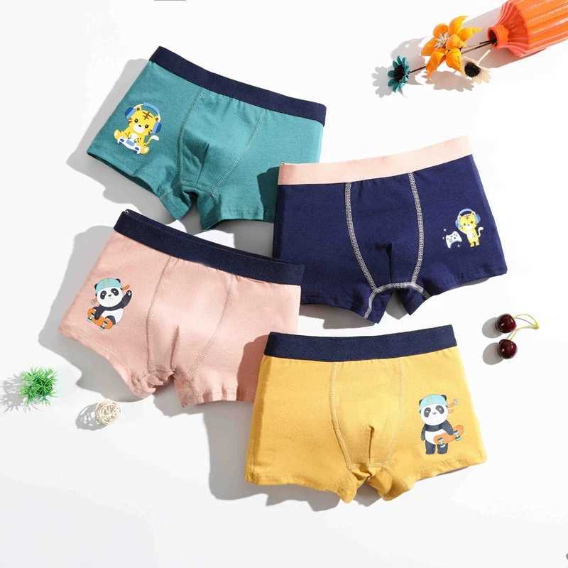 4 PC Boys Cotton Underwear Assorted Cars Patterns Boys Boxers Briefs Breathable Children Boxer Shorts For 3-12 Y Y240821