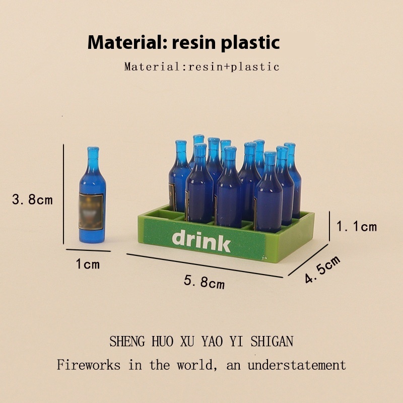 Miniature simulation of foreign wine bottles, beverage baskets, baby houses, decorative accessories, handicrafts, scene ornaments
