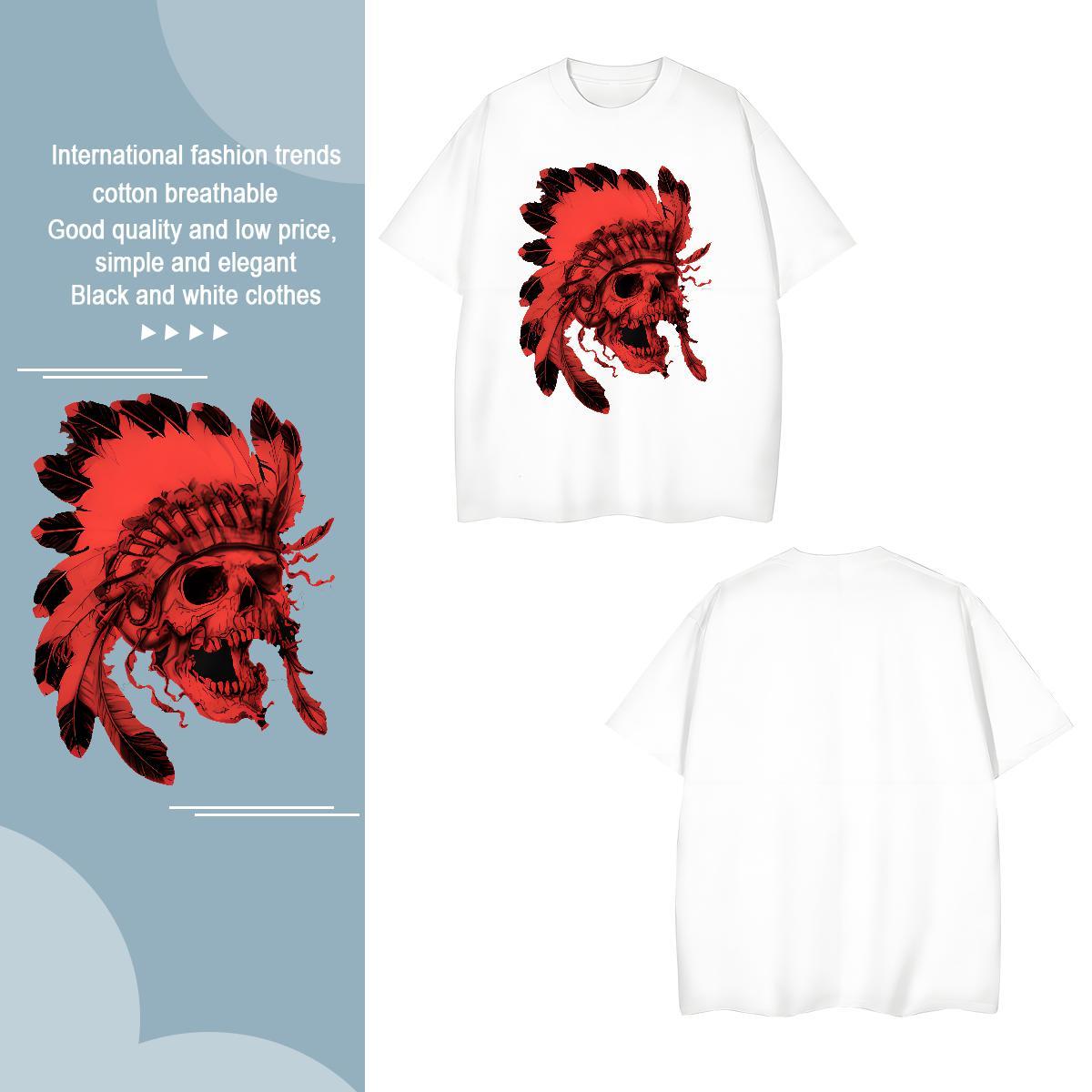 New Designer scary Tshirts 100% Cotton 230g T shirt Graphic Street Round Neck Short Sleeve Soft Tops