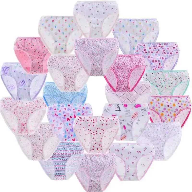 6Pcs/Pack Fashion Baby Girls Underwear Cotton Panties Kids Shorts Briefs Children Underpants 2-12Years Y240821