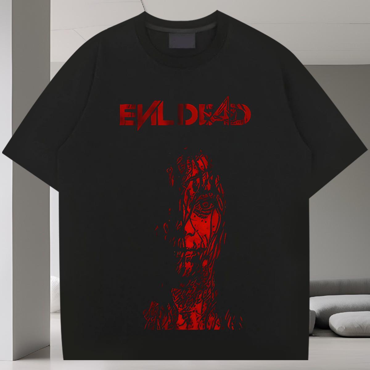 2024 New Mens Tshirts 100% Cotton 230g High Street Hip Hop scary Breathable Crew Neck T Shirts Men Classic Oversized 3XL 4XL Clothes