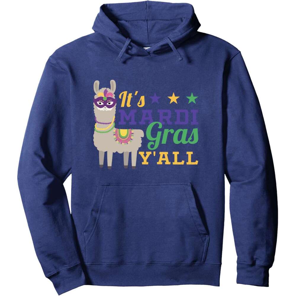 Hoodie for Mens Womens Mardi Gras Yall Llama Costume For Kids Alpaca Party Parade Pullover Hoodie Graphic Hoodies sweatshirt Pullover Long Sleeve