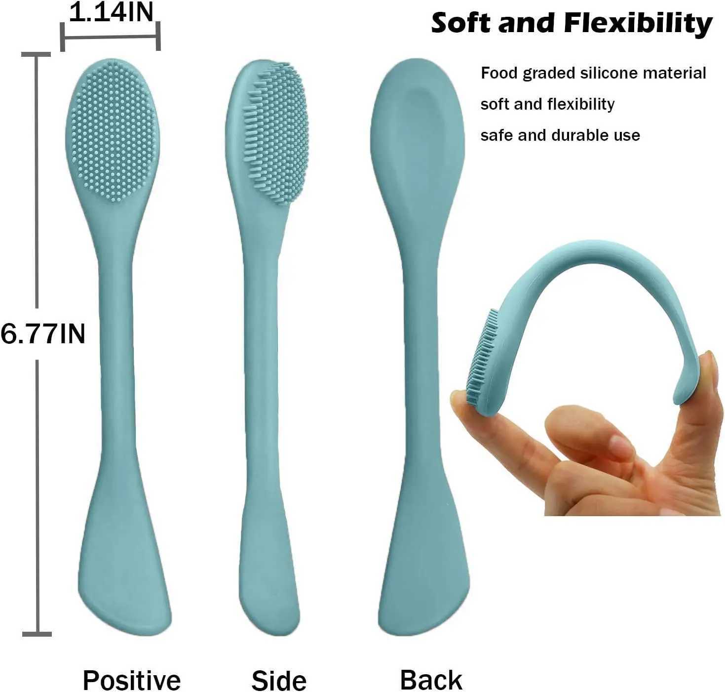Facial Cleansing Brush 2 in 1 Silicone Face Mask Brush Face Scrubber For Exfoliating Massaging Remove Blackheads Makeup S Y240821