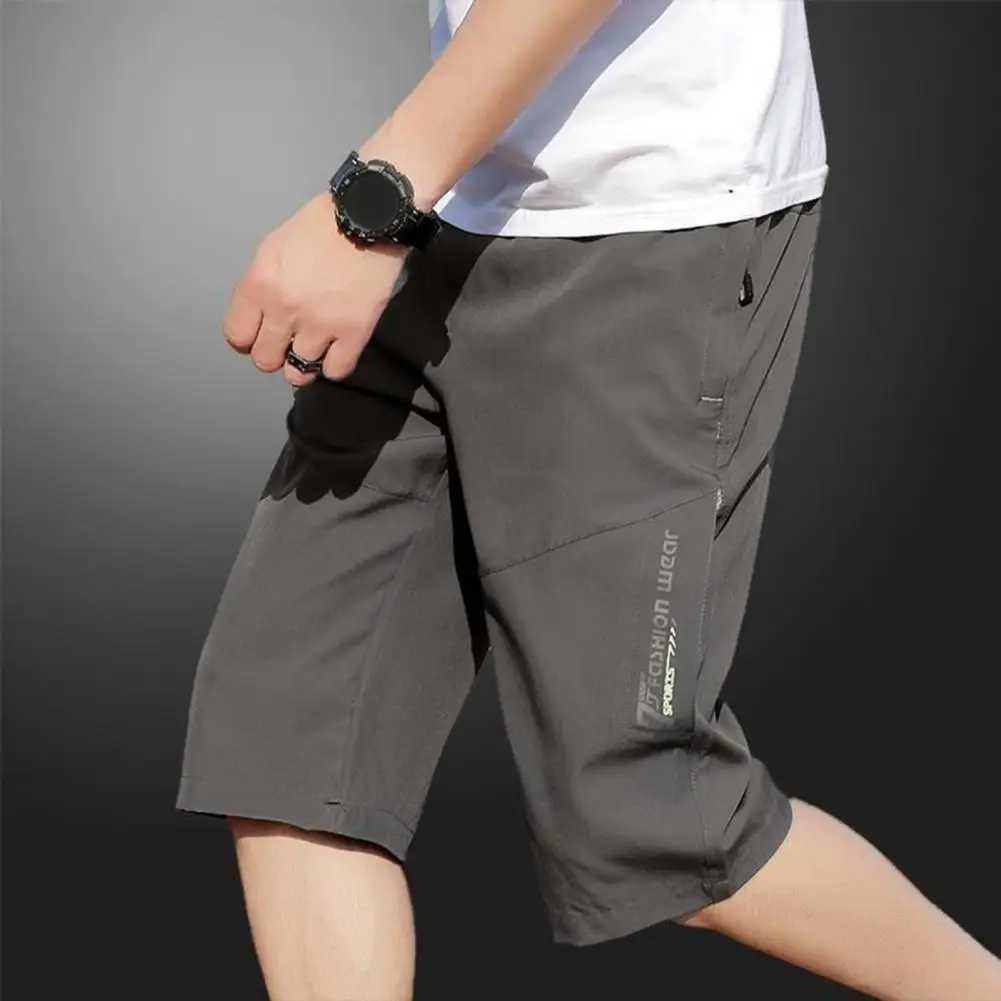 Ice silk mens cut pants with elastic waist loose zipper pocket solid color straight loose casual pants long pantsW240725