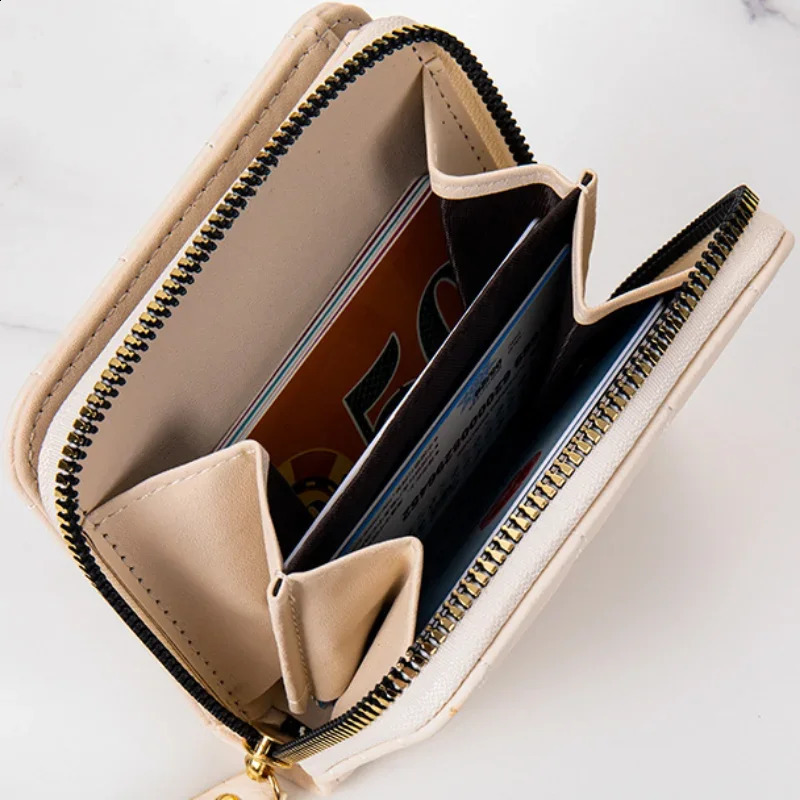 Korean Womens Wallet Short Zipper Solid Color Wallet Purse Multi-card ID Credit Card Badge Holder Mini Clutch Purse 240820