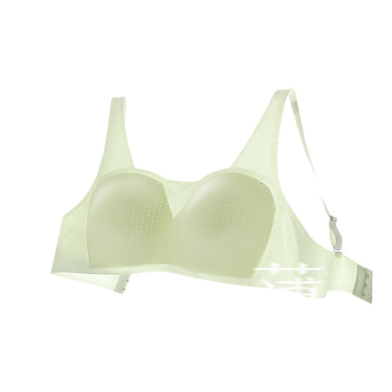 Untouched lingerie for women in summer, ultra-thin style with large small chest, gathered anti sagging, no steel ring, breathable and beautiful back b