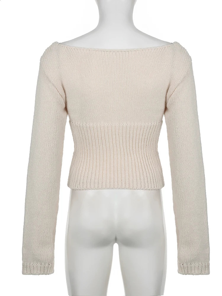 IAMSURE retro basic slim fit printed cut sweater casual Oneck long sleeved knitted floral womens autumn and winter fashion 240821