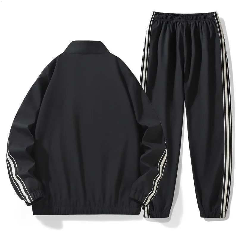 Sports Set Couple Striped Sports Pants Trendy Casual Fashion Youth Handsome Jacket Set Tracksuits Clothes 240821