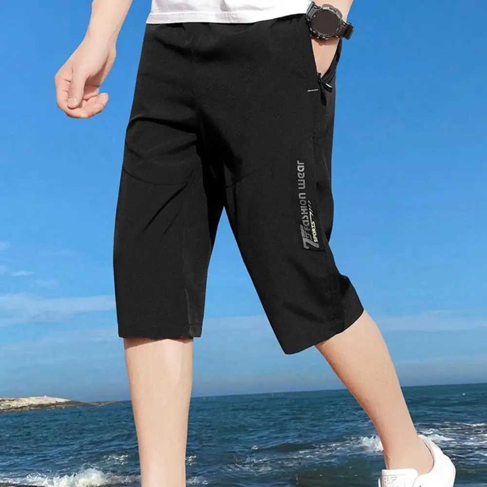 Ice silk mens cut pants with elastic waist loose zipper pocket solid color straight loose casual pants long pantsW240725