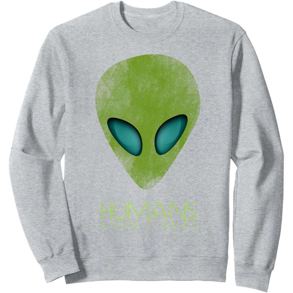 Long Sleeve Shirts for Men sweatshirt Alien Funny Humans Real Cute UFO Gift Sweatshirt T shirt Tee Streetwear Casual tops clothes