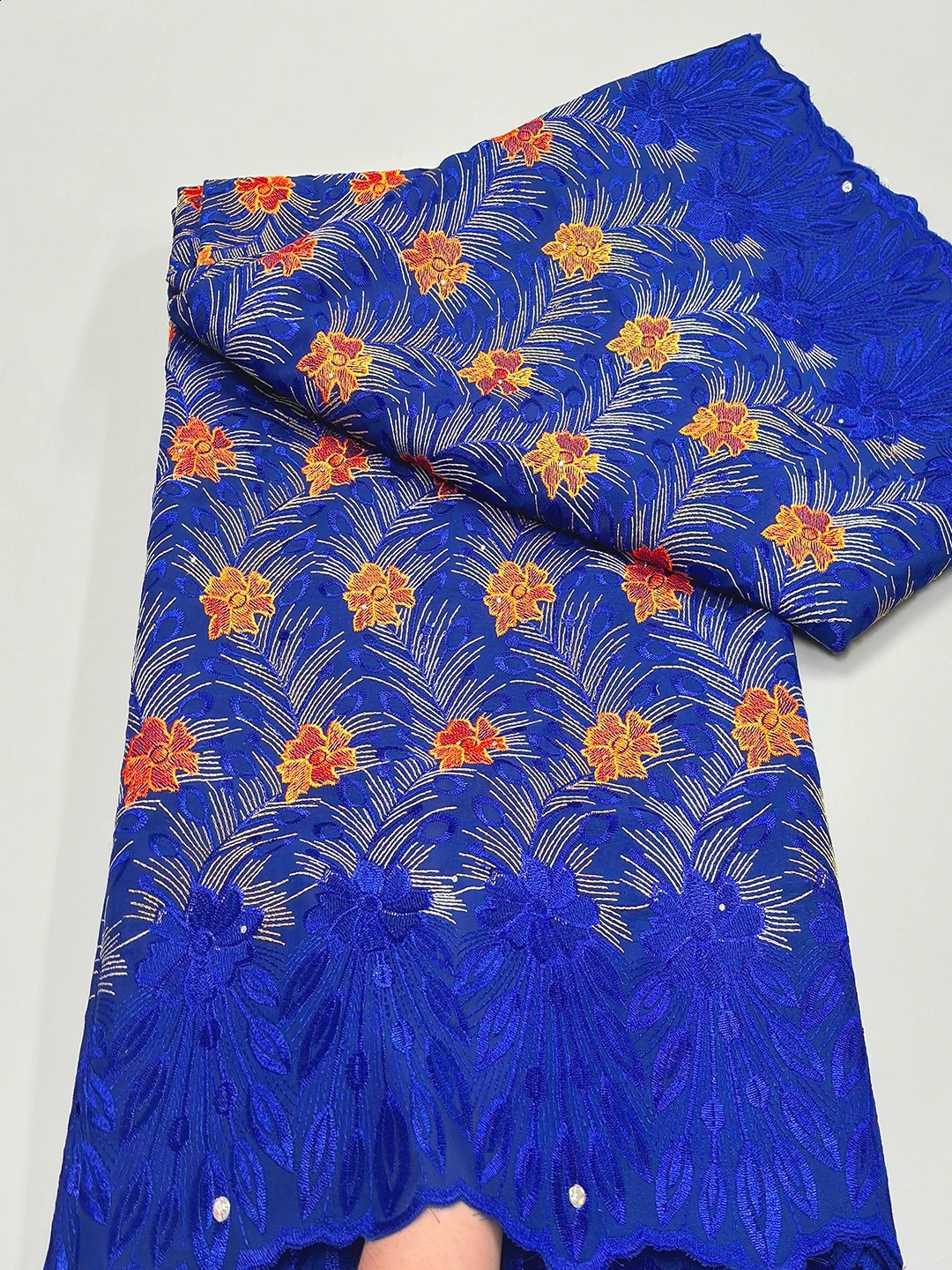 DuBai Swiss Voile Stones Lace Fabric High Quality African Cotton Dry Lace Fabric Nigerian For Women Evening Party Dresses 240821