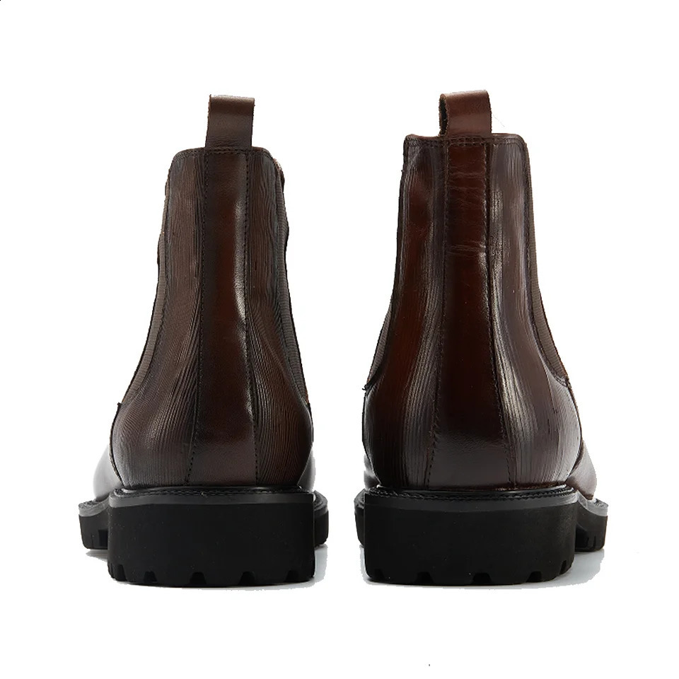 Fashionable genuine leather casual Chelsea boots high-quality handmade wear-resistant breathable top-level mens fur lined shoes 240821