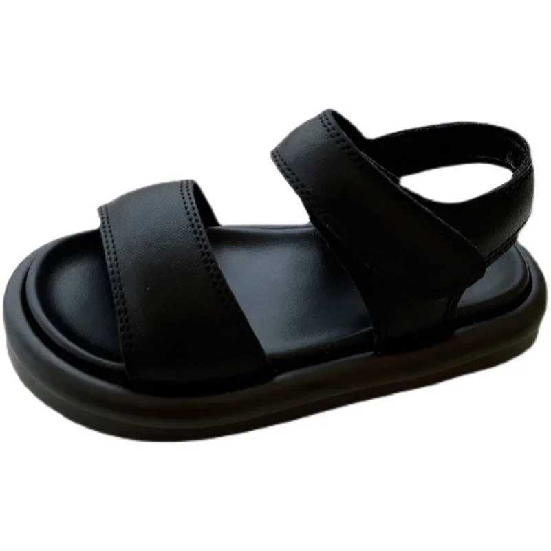 2024 Childrens Summer Sandals Boys and Girls Fashion Solid Color Hooked Sandals Baby Soft Breathable Shoes Childrens Summer Beach Sandals W240821