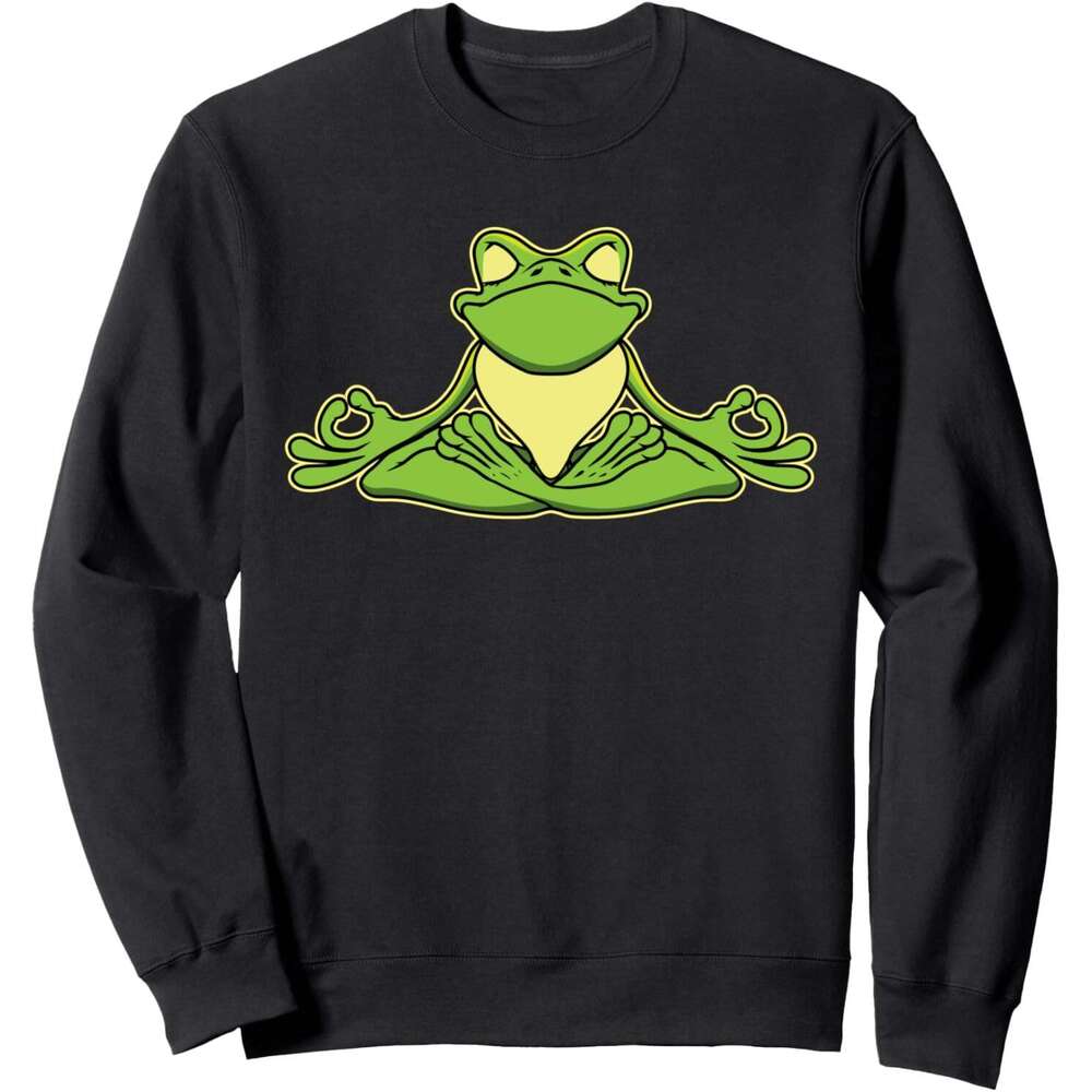 Long Sleeve Shirts for Men sweatshirt Funny Frog Yoga Yogi Namaste Om Meditation Gift Idea Sweatshirt T shirt Tee Streetwear Casual tops clothes