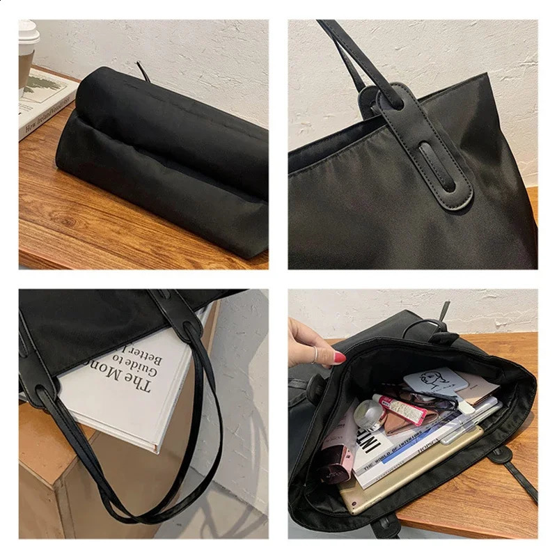 High capacity womens handbag casual ner shoulder bag highquality nylon Bolsos 240820