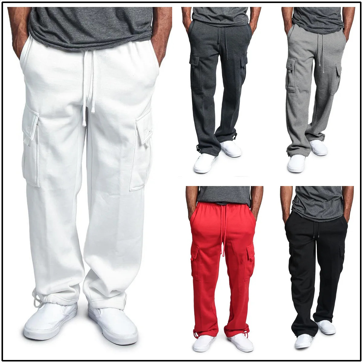 Mens cargo pants mens casual multi pocket military largesized tactical outerwear straight winter 240821