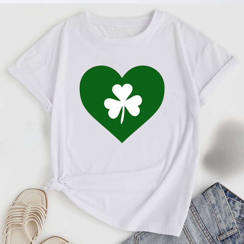 Patrick's St. Day Clover Print T-shirtv Man Women Casual Short Sleeve Crew Neck T Shirt for Spring & Summer Women's Clothing 's