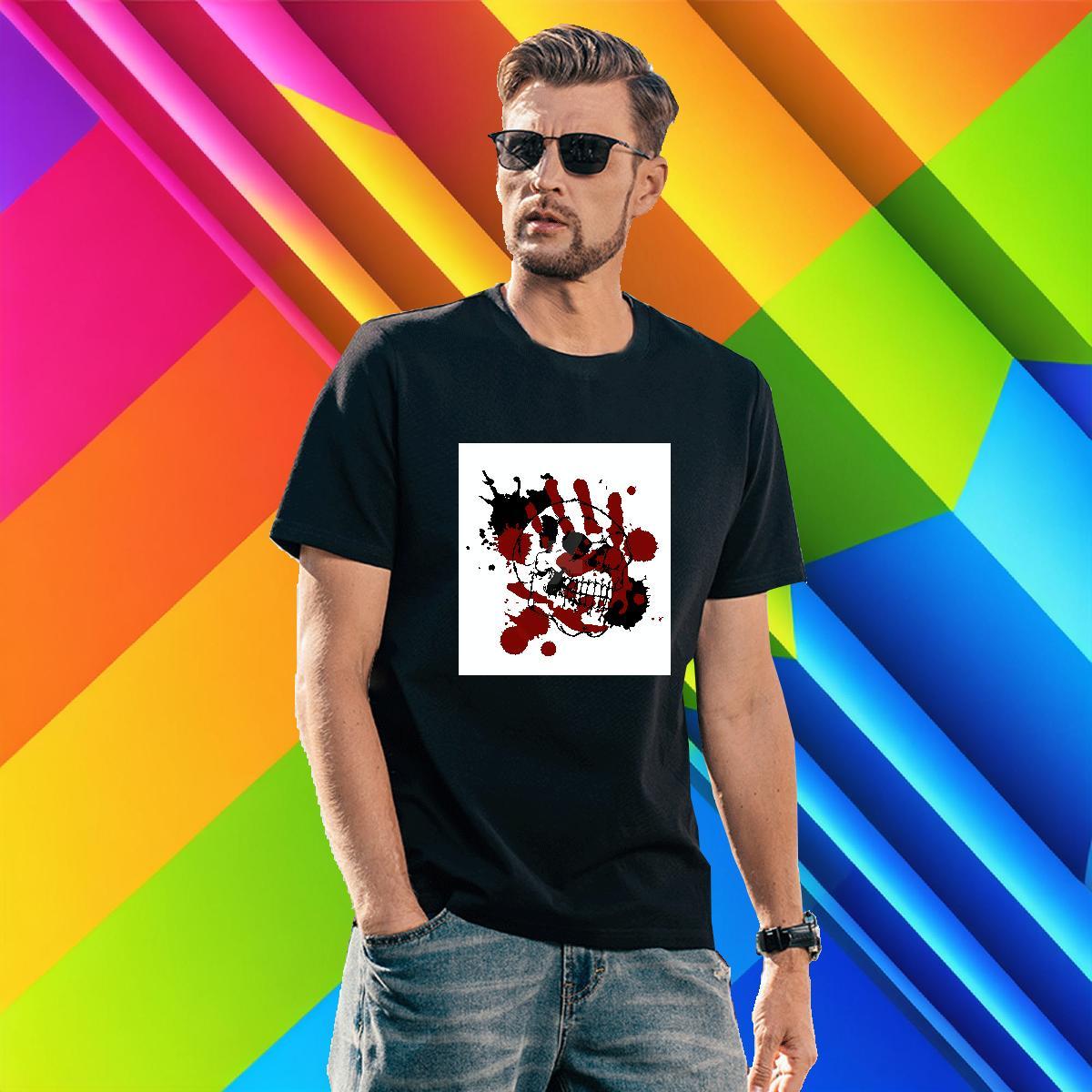 Designer Tshirt for Man Woman 230g Cotton Casual Daily Wear skull Crew Neck T-Shirts for Men Cool DIY Printed Tops
