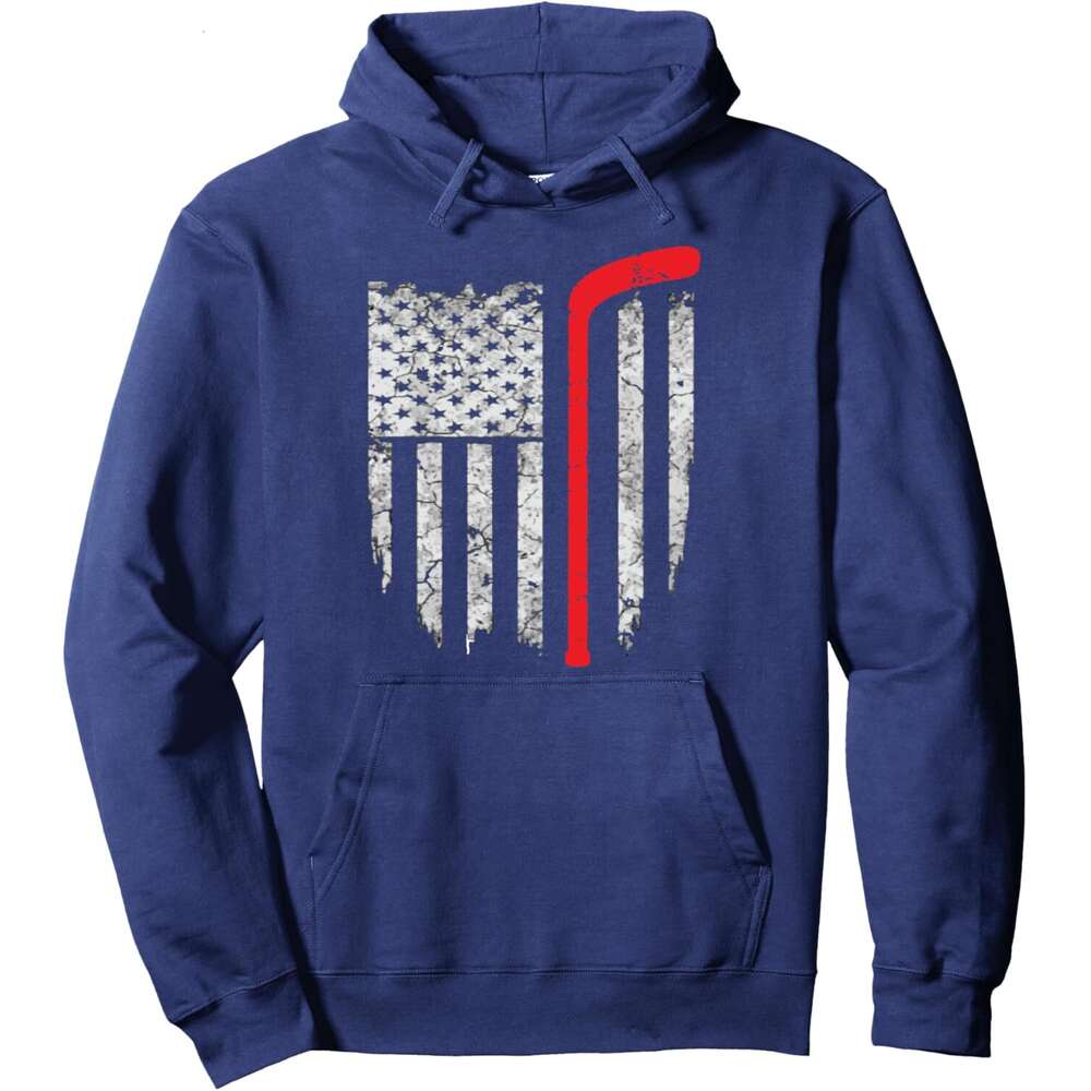 Hoodie for Mens Womens sweatshirt Hockey American Flag Hoodie Graphic Hoodies Pullover Long Sleeve S-2XL