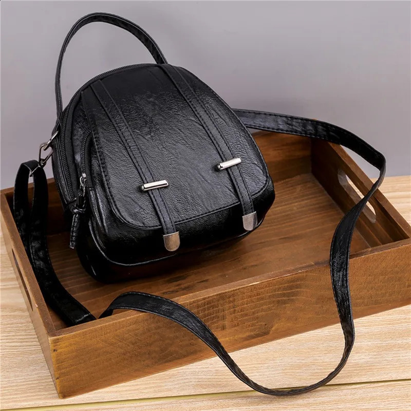Yogodlns Vintage Small Shoulder Bag Women Soft PU Leather Crossbody Multifunction Messenger Casual Lady Handbag Bolso 240821