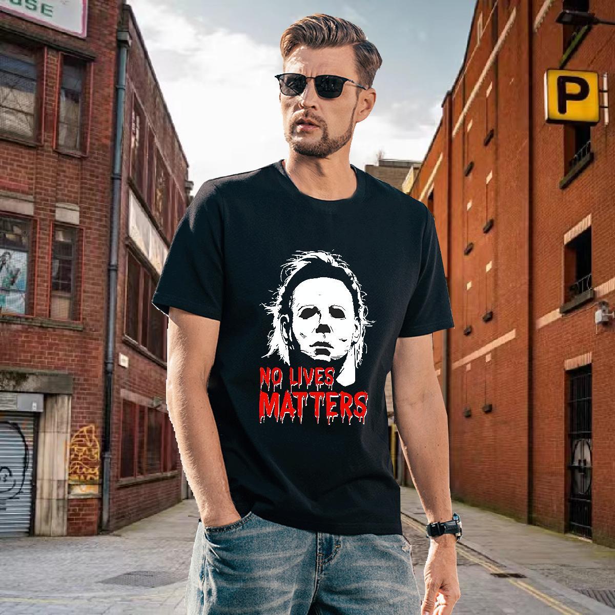 Factory Direct Men Tops Tees 230g Pure Cotton Street SCARY Breathable Crew Neck T shirt Loose Floral Print Tees Shirts